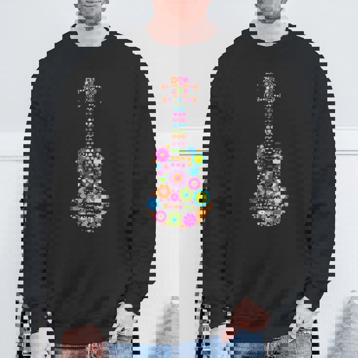 美しい花の4弦ウクレレ楽器 スウェットシャツ 高齢者への贈り物