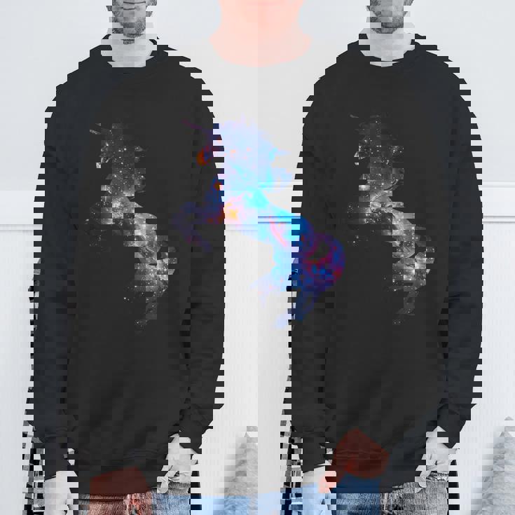 美的シルエット 夢のような宇宙 銀河 ユニコーン スウェットシャツ 高齢者への贈り物