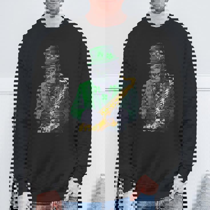 聖パトリックの日 ゴリラサックス スウェットシャツ 高齢者への贈り物