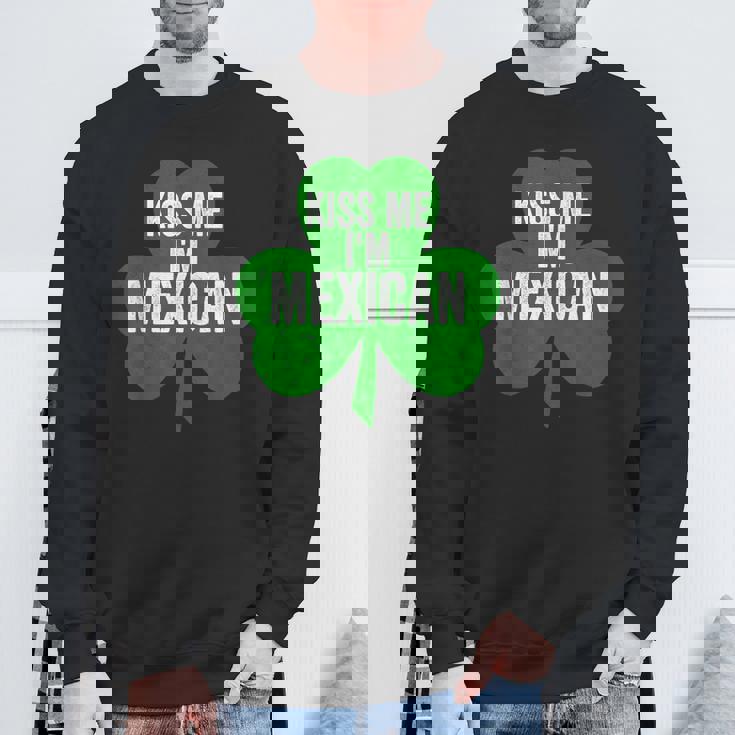 聖パトリックデー 面白いギフト Kiss Me I'm Mexican スウェットシャツ 高齢者への贈り物