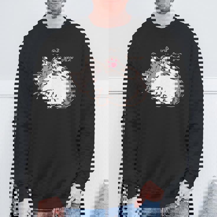 肉球を見せる猫ちゃん キジ白猫 猫好き 動物 かわいい おもしろ ネタ スウェットシャツ 高齢者への贈り物