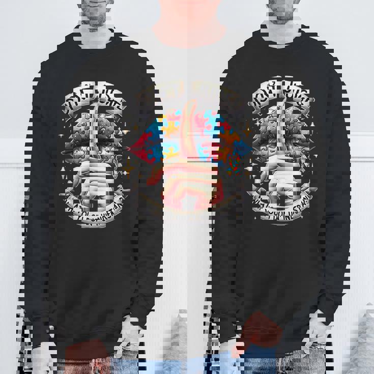 自閉症啓発唇を理解していないことを判断しないでください スウェットシャツ 高齢者への贈り物