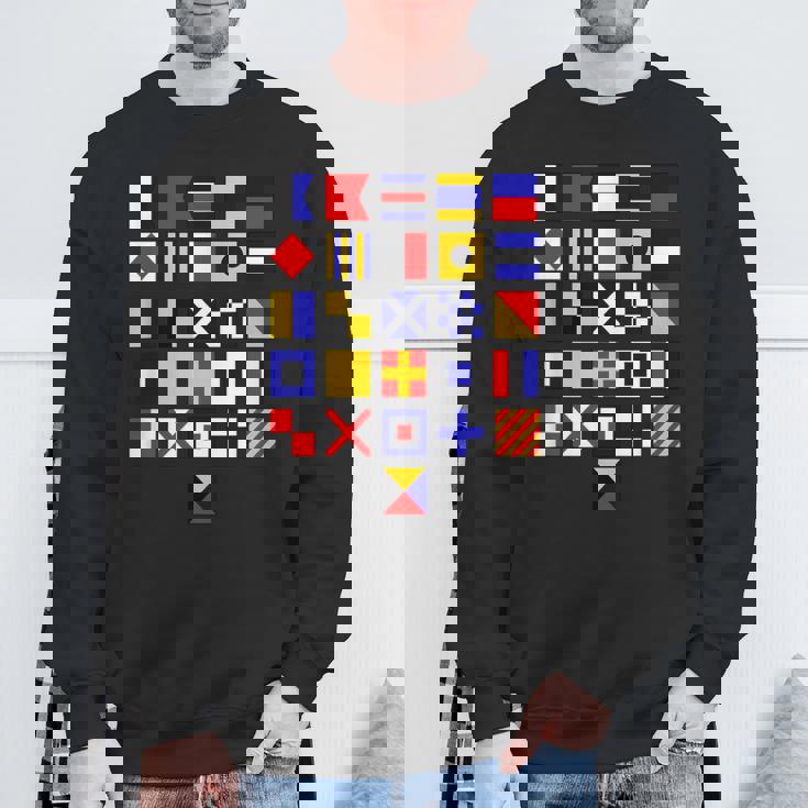 航海旗 アルファベット 国際海上信号旗 スウェットシャツ 高齢者への贈り物