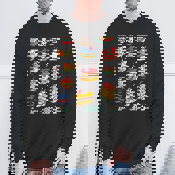 色鮮やかなケーキ柄 フーディー向け スウェットシャツ 高齢者への贈り物