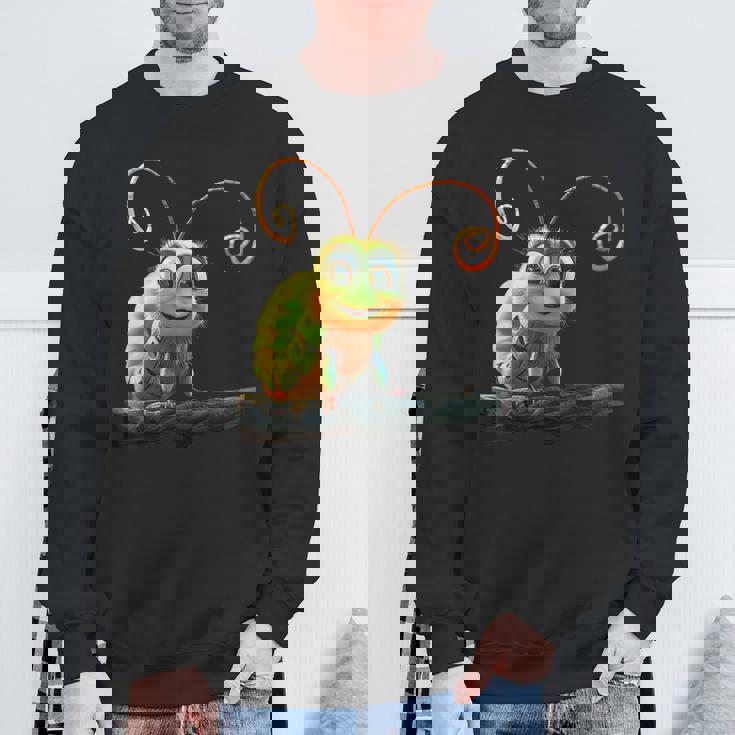 芋虫 面白い芋虫甘い緑の芋虫 スウェットシャツ 高齢者への贈り物