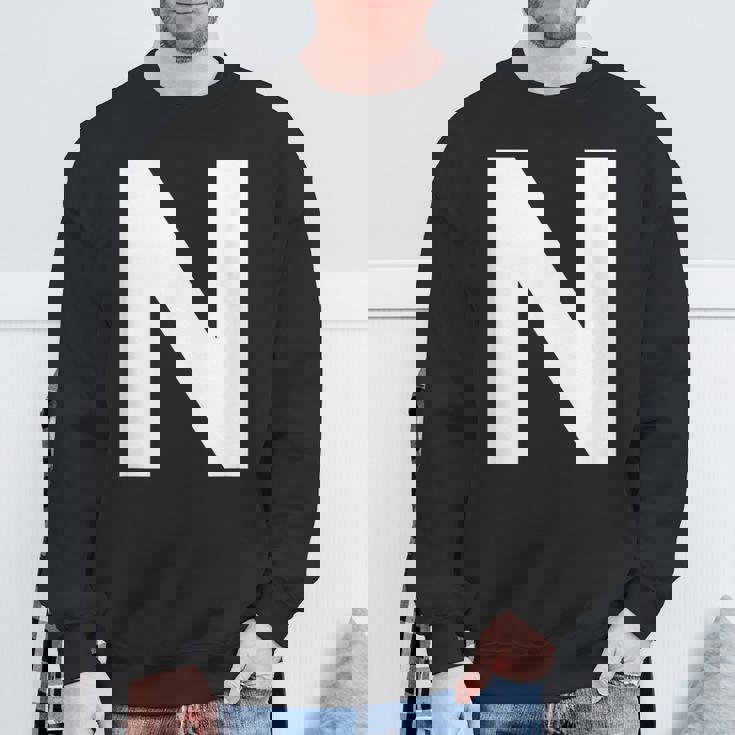 英文字 N 大文字 アルファベット モノグラム イニシャル Abc スウェットシャツ 高齢者への贈り物