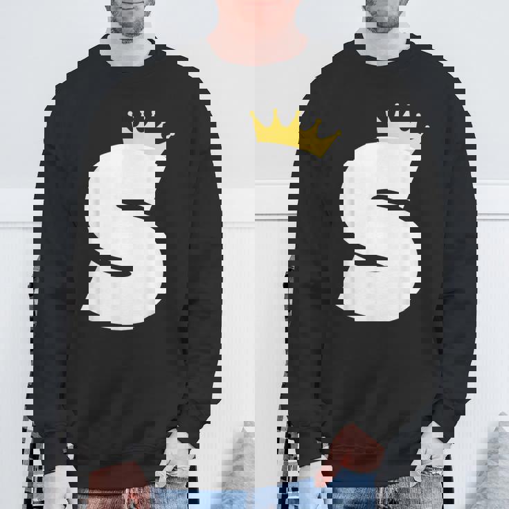 英文字 大文字 アルファベット モノグラム イニシャル キング クイーン クラウン スウェットシャツ 高齢者への贈り物