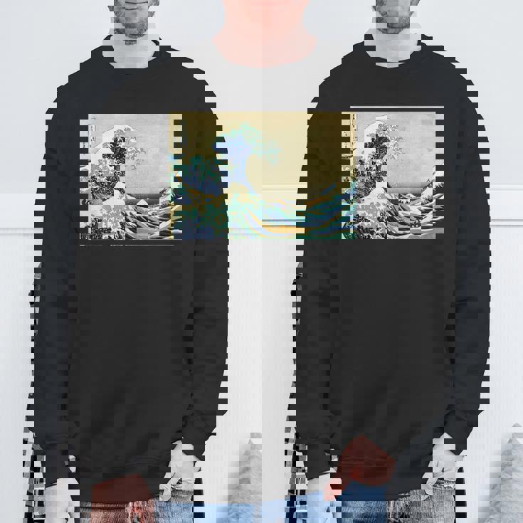 葛飾 北斎 神奈川沖浪裏 有名なヴィンテージアート スタイリッシュ スウェットシャツ 高齢者への贈り物