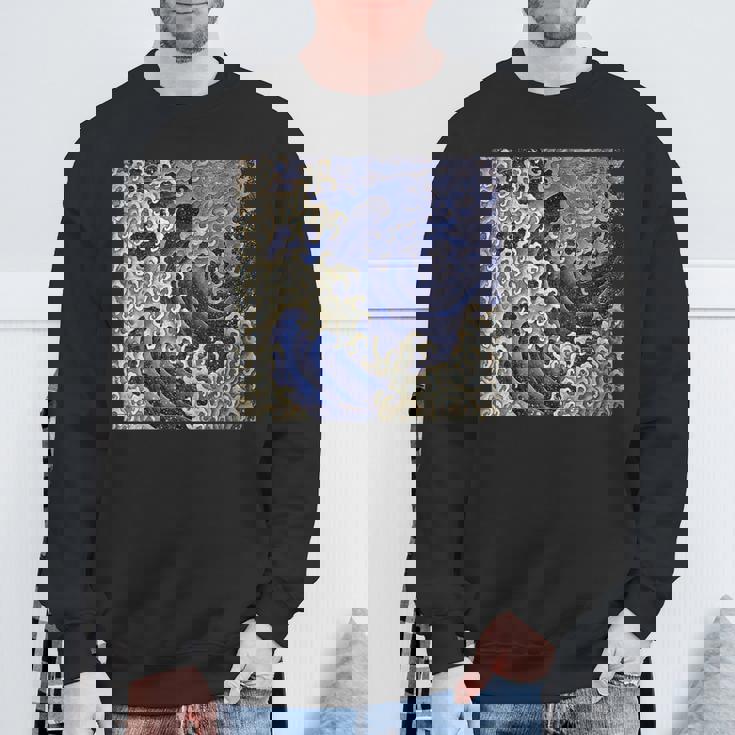 葛飾北斎 男波 スウェットシャツ 高齢者への贈り物