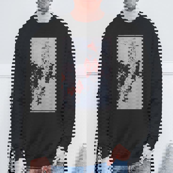 葛飾北斎作 ハイビスカスとスズメ スウェットシャツ 高齢者への贈り物