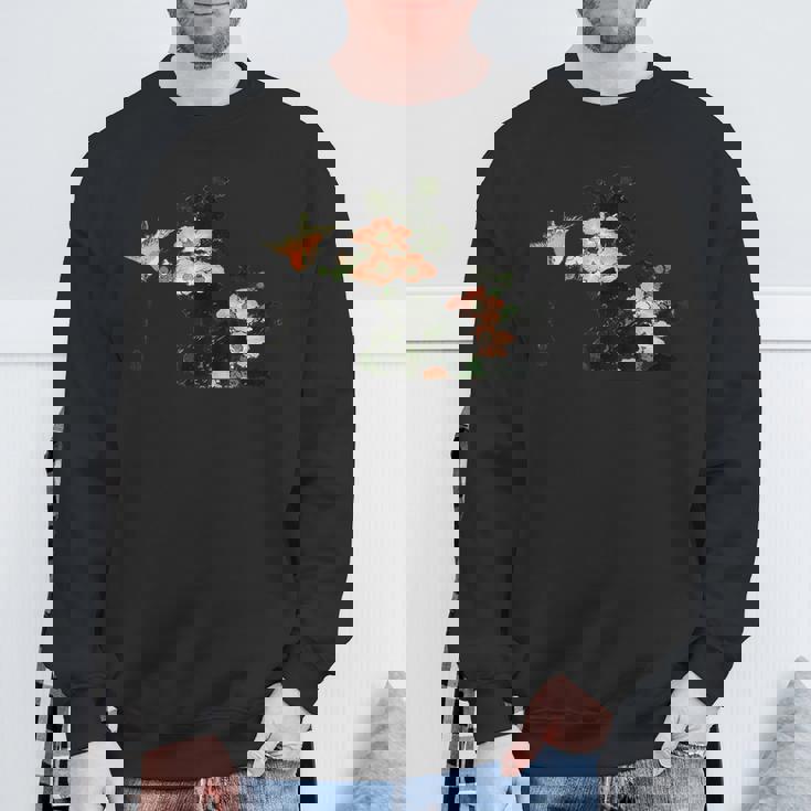 葛飾北斎作「ハイビスカスとスズメ」1830 スウェットシャツ 高齢者への贈り物