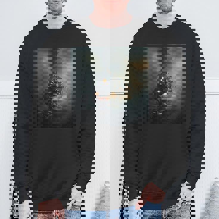 蒸気機関車 鉄道 機関車 ギフト 蒸気機関車 スウェットシャツ 高齢者への贈り物