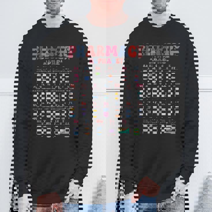 薬局 アルファベット 薬剤師 技術者 薬 看護師 ピル スウェットシャツ 高齢者への贈り物