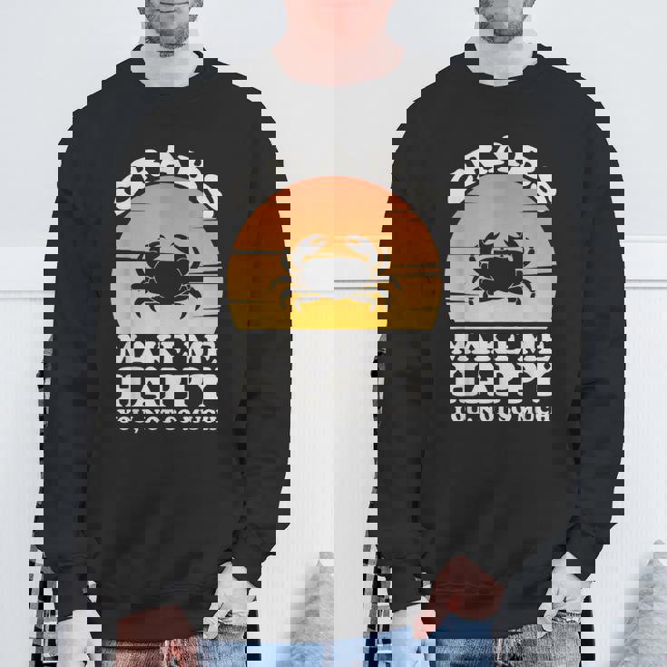 蟹は私を幸せにする カニ服 カニ スウェットシャツ 高齢者への贈り物