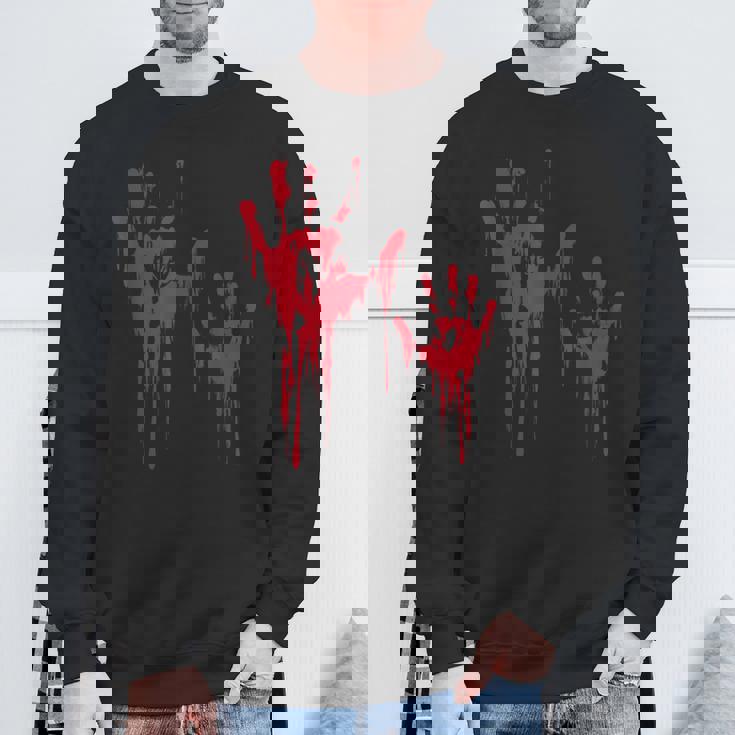 血のスプラッターハロウィーンのゾンビの犠牲者 スウェットシャツ 高齢者への贈り物