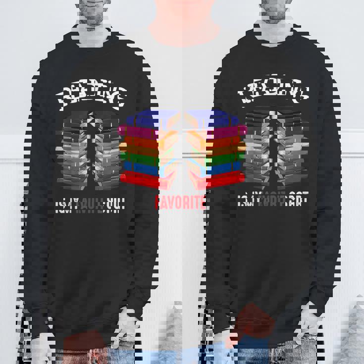 読書は私の好きなスポーツです 本好き 趣味 文学 スウェットシャツ 高齢者への贈り物