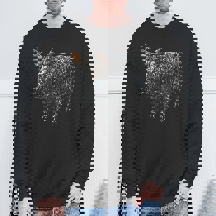 豚 動物 モチーフ アート 豚 スウェットシャツ 高齢者への贈り物