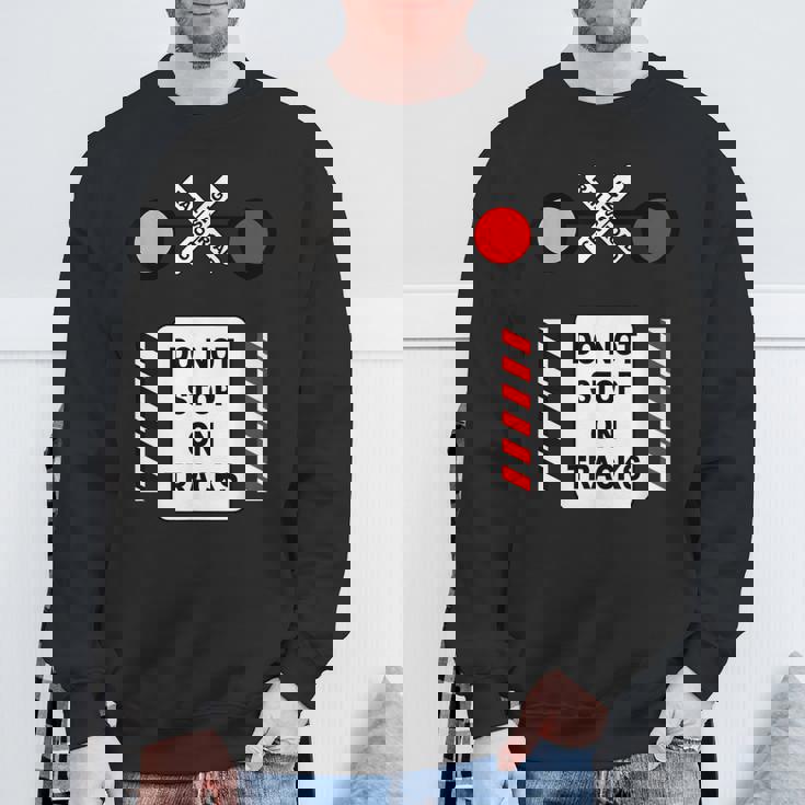 踏切サイン ハロウィン コスチューム 鉄道 電車 スウェットシャツ 高齢者への贈り物