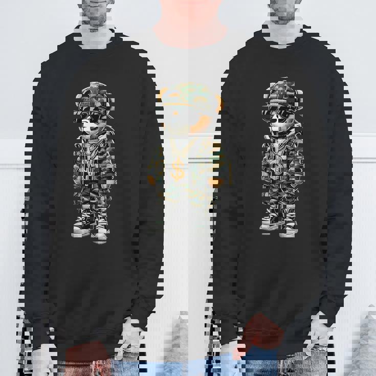 迷彩 ヒップホップ テディベア 迷彩 スウェットシャツ 高齢者への贈り物