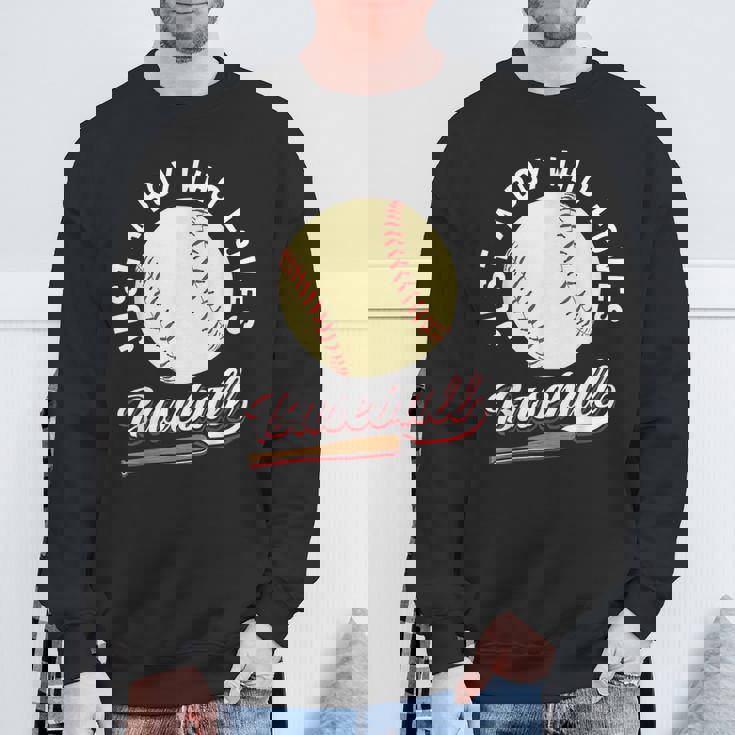 野球選手が大好きな少年 男の子向けギフト スウェットシャツ 高齢者への贈り物