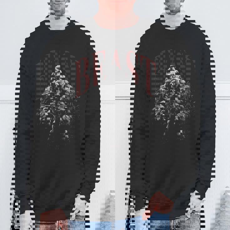 野生の落書きゴリラ王動物猿猿ゴリラ スウェットシャツ 高齢者への贈り物