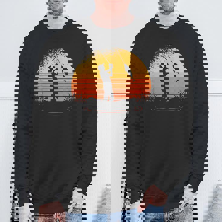 釣り人日没漁師釣り竿 スウェットシャツ 高齢者への贈り物