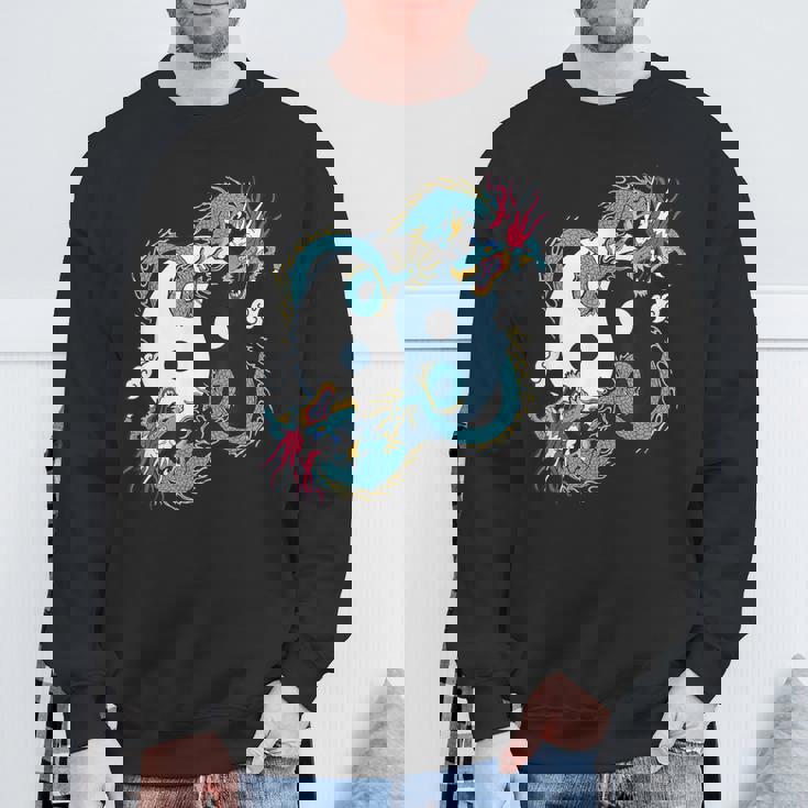 陰陽太極拳ドラゴンデザイン 瞑想用 太極拳 スウェットシャツ 高齢者への贈り物