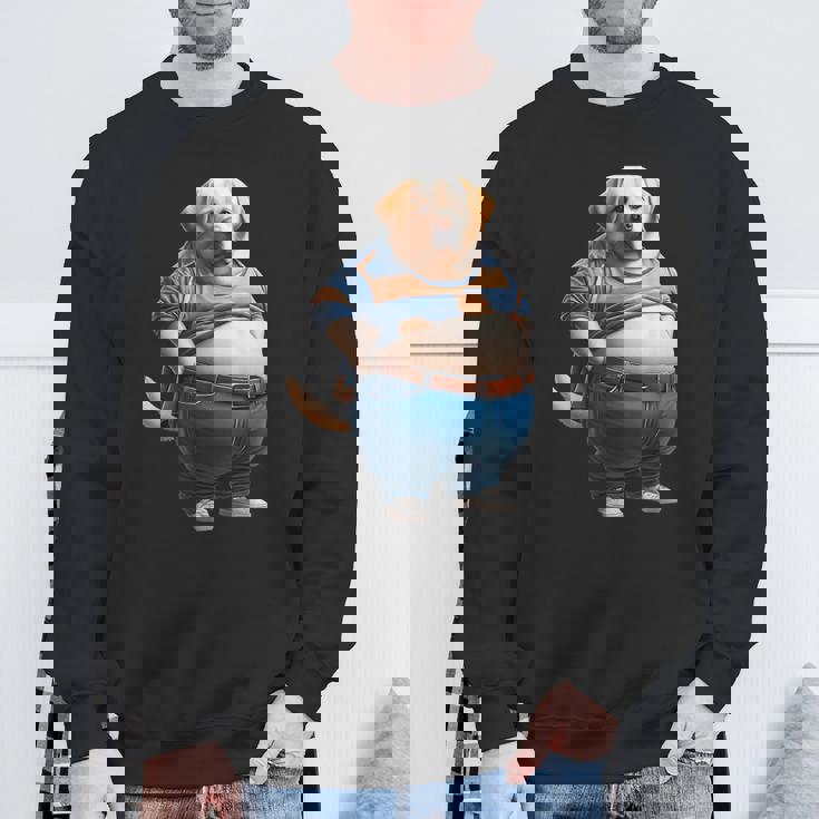 陽気なチャンキーラブラドールレトリバーtシャツ 太った犬愛好家向け スウェットシャツ 高齢者への贈り物