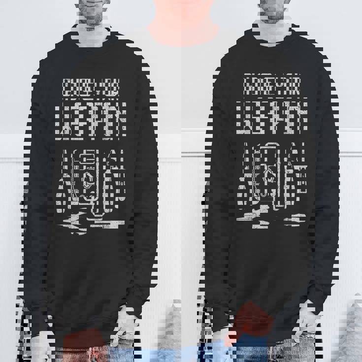 電気工道具 武器を選ぶ スウェットシャツ 高齢者への贈り物