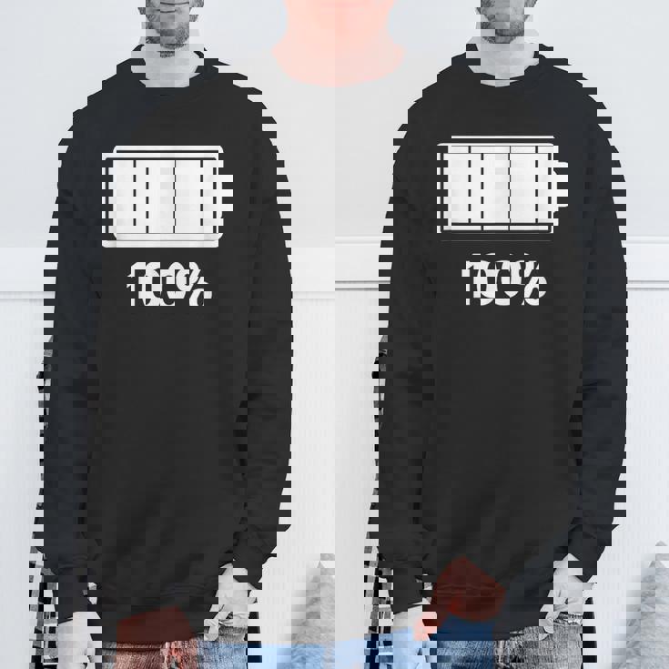 電池【100】バッテリー おもしろ 面白い ギャグ ネタ ウケ狙い 笑える ユーモア お笑い 個性的な スウェットシャツ 高齢者への贈り物