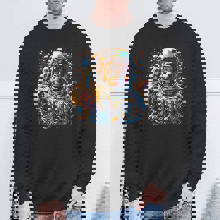 面白い サイケデリック 猿 宇宙飛行士 グラフィック メンズ スウェットシャツ 高齢者への贈り物