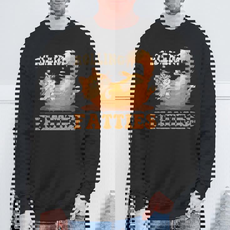 面白い 猫 ローリング ファティ 男女兼用 猫 スウェットシャツ 高齢者への贈り物