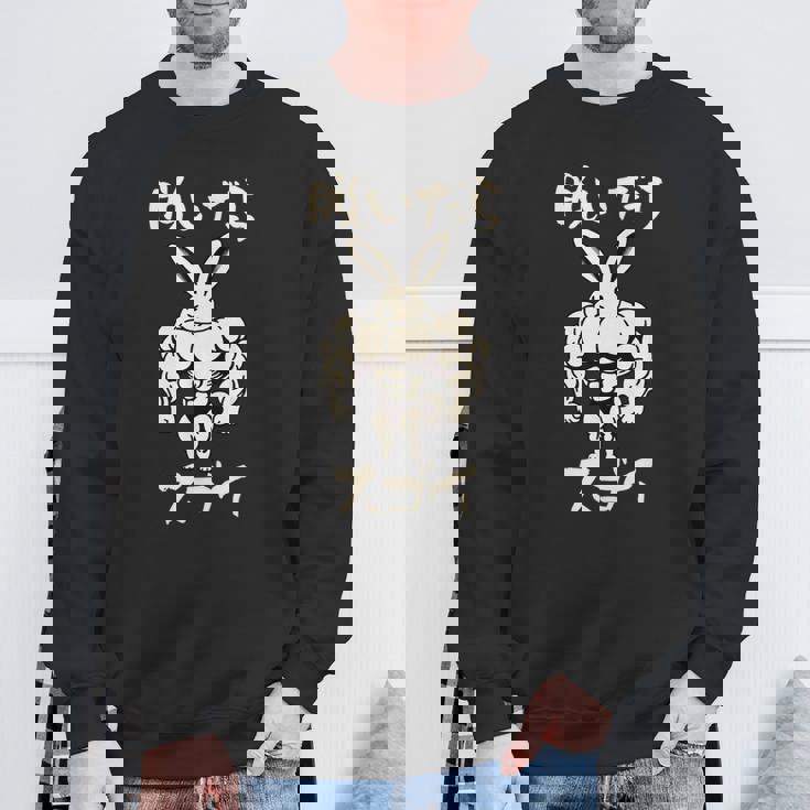 面白いtシャツ ウサギ 兎 筋トレ かわいい 動物 服 メンズ おもしろ 面白い おもしろグッズ ネタ スウェットシャツ 高齢者への贈り物