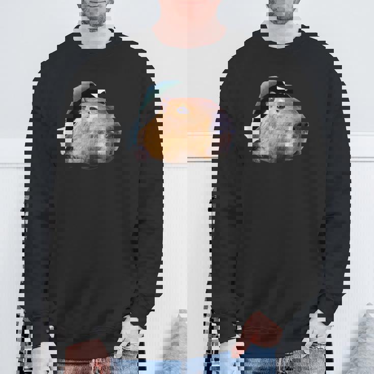 面白いtシャツ カピバラ メンズ げっ歯類 グッズ かわいい おもしろ 面白い 服 ネタ 動物 スウェットシャツ 高齢者への贈り物