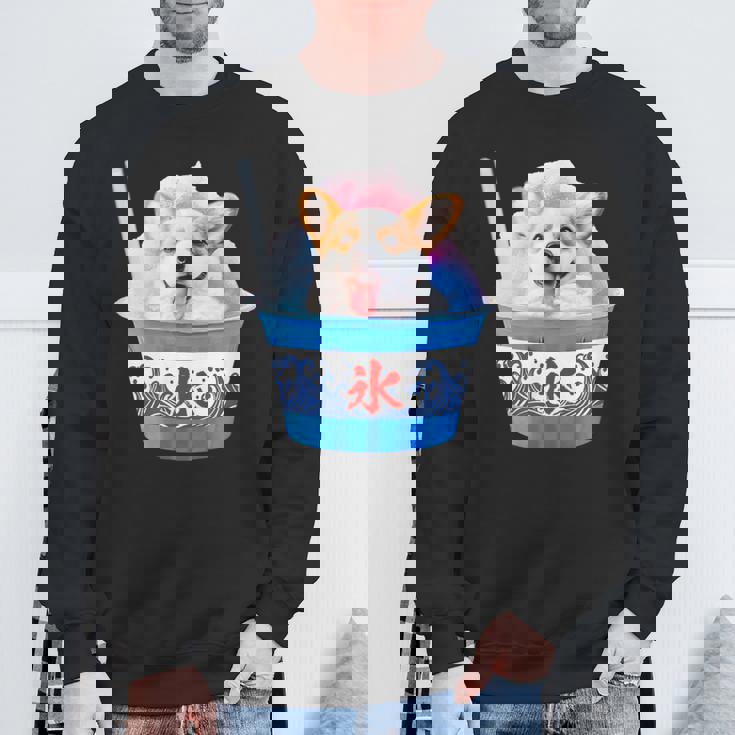 面白いtシャツ コーギー かき氷 イヌ メンズ 犬好き グッズ かわいい おもしろ 面白い 服 ネタ 夏 スウェットシャツ 高齢者への贈り物