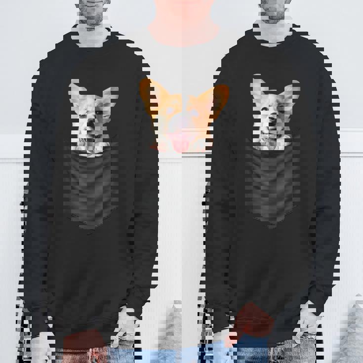 面白いtシャツ コーギー ポケット イヌ わんこ メンズ 犬好き グッズ おもしろ 面白い 服 ネタ スウェットシャツ 高齢者への贈り物