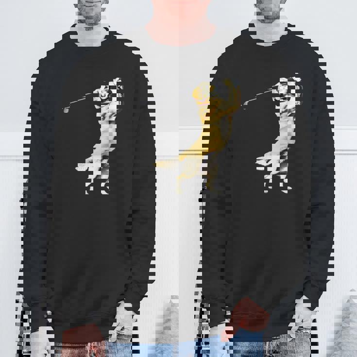 面白いtシャツ ゴールデンレトリバー ゴルフ イヌ メンズ グッズ かわいい おもしろ 面白い 服 ネタ スウェットシャツ 高齢者への贈り物