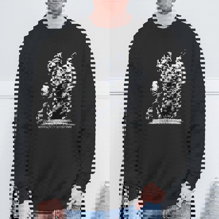 面白いtシャツ シュナウザー ゴルフ イヌ メンズ 犬好き グッズ かわいい おもしろ 面白い 服 ネタ スウェットシャツ 高齢者への贈り物