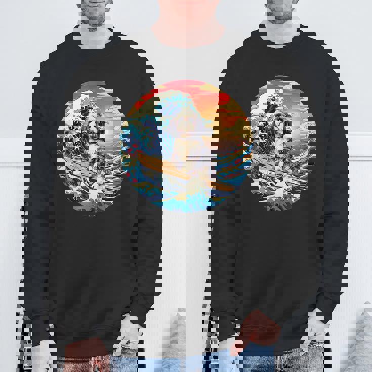 面白いtシャツ シーズー 犬 イヌ メンズ 犬好き グッズ かわいい おもしろ 面白い 服 ネタ サーフィン スウェットシャツ 高齢者への贈り物