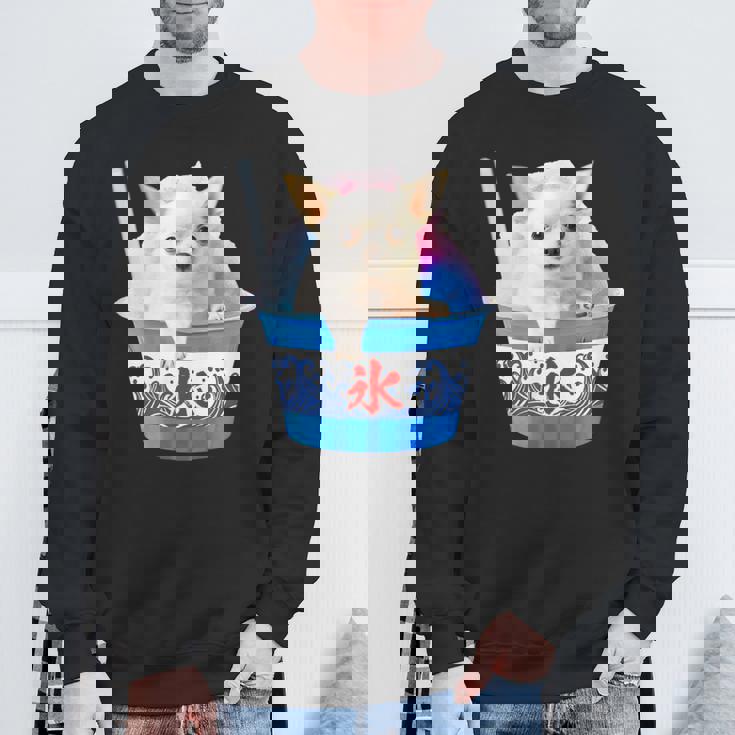 面白いtシャツ チワワ かき氷 イヌ メンズ 犬好き グッズ かわいい おもしろ 面白い 服 ネタ 夏 スウェットシャツ 高齢者への贈り物