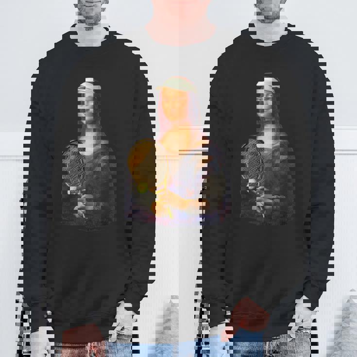 面白いtシャツ テニス モナリザ おもしろ 服 ネタ メンズ テニス部 おもしろグッズ 大人 子供 スウェットシャツ 高齢者への贈り物