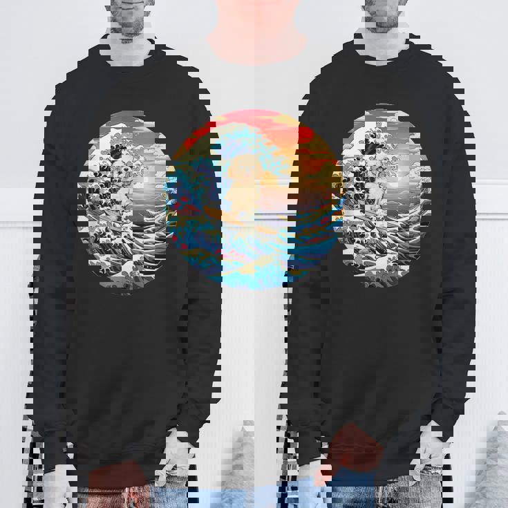 面白いtシャツ トイプードル イヌ メンズ 犬好き グッズ かわいい おもしろ 面白い 服 ネタ サーフィン スウェットシャツ 高齢者への贈り物