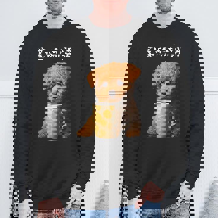 面白いtシャツ トイプードル コーヒー イヌ わんこ メンズ グッズ かわいい おもしろ 面白い 服 ネタ スウェットシャツ 高齢者への贈り物