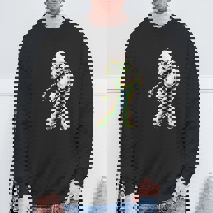 面白いtシャツ トイプードル ゴルフ イヌ メンズ 犬好き グッズ かわいい おもしろ 面白い 服 ネタ スウェットシャツ 高齢者への贈り物