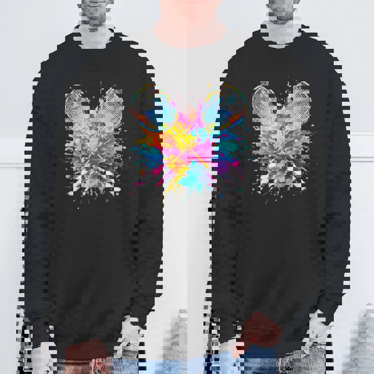 面白いtシャツ バドミントン おもしろ カラフル 服 ネタ メンズ テニス部 おもしろグッズ 大人 子供 スウェットシャツ 高齢者への贈り物