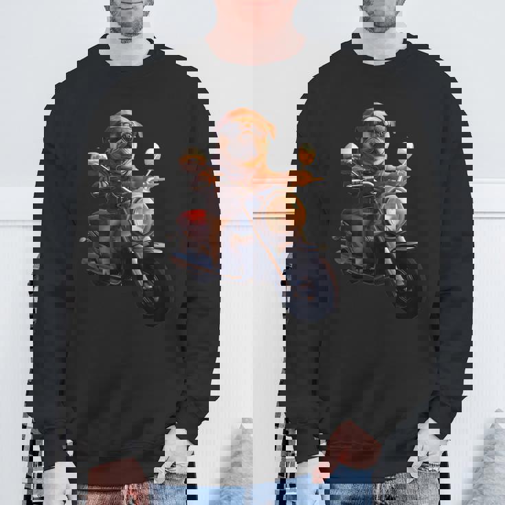 面白いtシャツ パグ バイク イヌ メンズ 犬好き グッズ かわいい おもしろ 面白い 服 ネタ スウェットシャツ 高齢者への贈り物