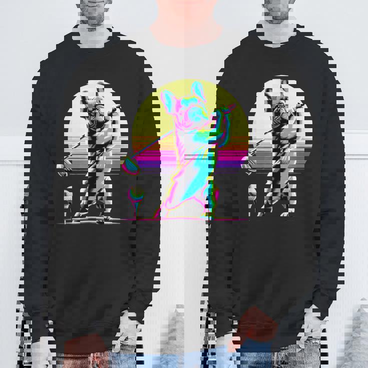 面白いtシャツ フレンチブルドッグ ゴルフ イヌ メンズ 犬 グッズ かわいい おもしろ 面白い 服 ネタ スウェットシャツ 高齢者への贈り物