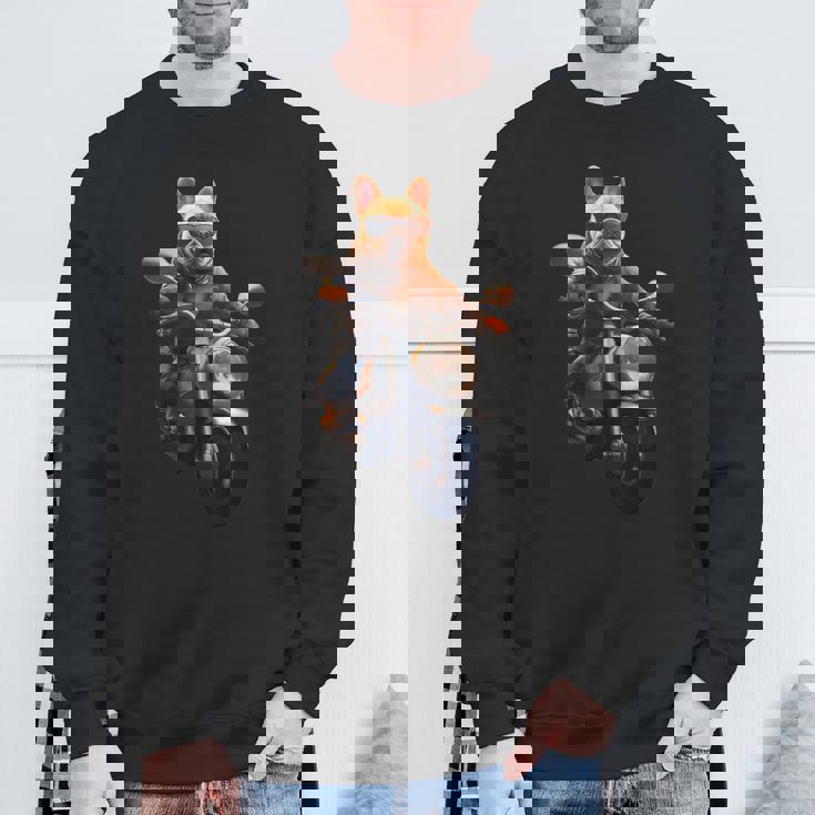 面白いtシャツ フレンチブルドッグ バイク イヌ メンズ 犬好き グッズ おもしろ 面白い 服 ネタ スウェットシャツ 高齢者への贈り物