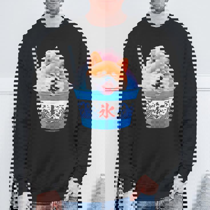 面白いtシャツ 柴犬 かき氷 イヌ わんこ メンズ 犬好き グッズ かわいい おもしろ 面白い 服 ネタ 夏 スウェットシャツ 高齢者への贈り物