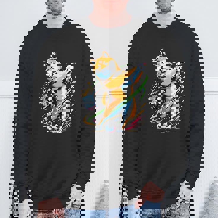 面白いtシャツ 柴犬 ゴルフ イヌ わんこ メンズ 犬好き グッズ かわいい おもしろ 面白い 服 ネタ スウェットシャツ 高齢者への贈り物